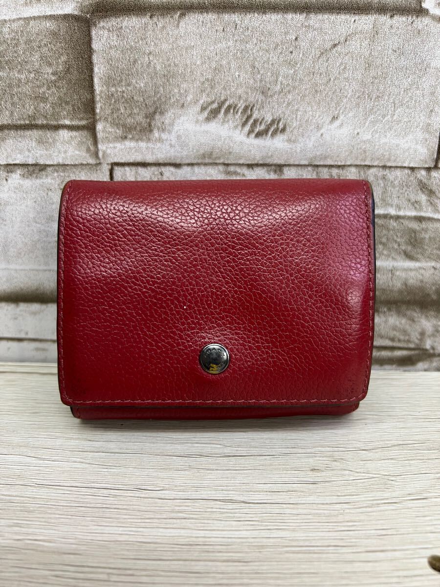 COACH コーチ レッド 三つ折り財布 財布 レディース ウォレット拍卖