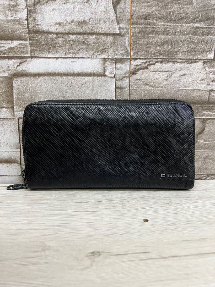 DIESEL ディーゼル ブラック 長財布 財布 ウォレット メンズ拍卖