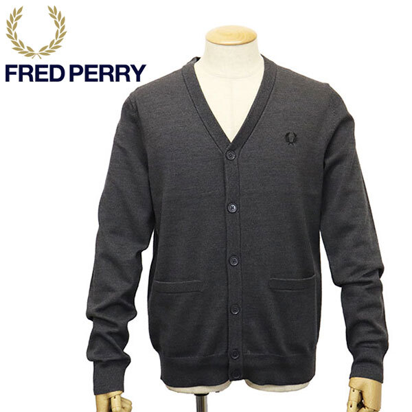 FRED PERRY (フレッドペリー) K9551 Classic Cardigan クラシックカーディガン R85 DARK GREY MARL FP514 S拍卖