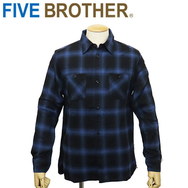 FIVE BROTHER (ファイブブラザー) 152460 ライトフランネル 長袖チェックシャツ BLUEM拍卖