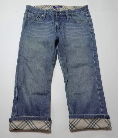 ●BURBERRY BLUE LABEL バーバリーブルーレーベル●パンツ デニム 8分丈 25(Mサイズ) レディース拍卖