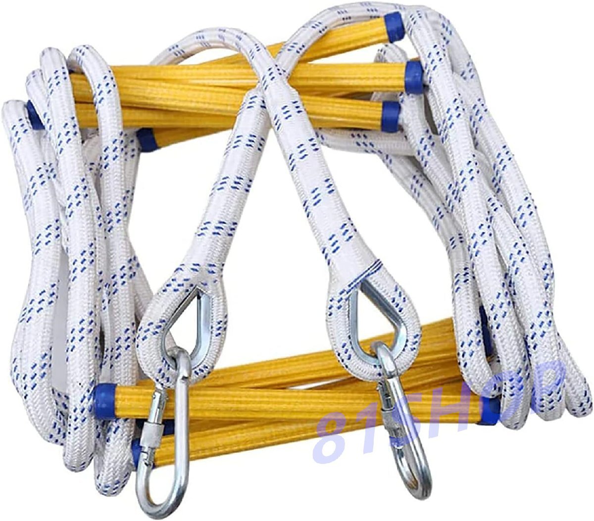 「81SHOP」避難はしご 救難ロープロープラダー エスケープ家庭用樹脂製はしご逃げはしご 耐荷重420kg カラビナ付き多機Size : 30m/98.4ft拍卖