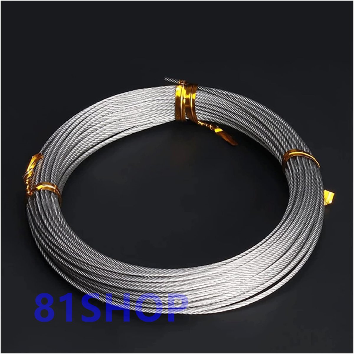 「81SHOP」ステンレス鋼線 304のステンレス鋼ワイヤーロープ、ステンレス鋼ワイヤーロープ、ユニバーサルはSize:100m,Color:5mm拍卖