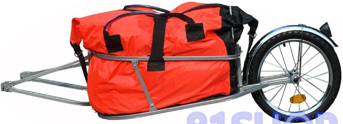 「81SHOP」 バイクカーゴトレーラー、 バッグ付きバイクカート、 ヘビーデューティトレーラー、 アウトドアスポーツバイクリアトレーラー拍卖