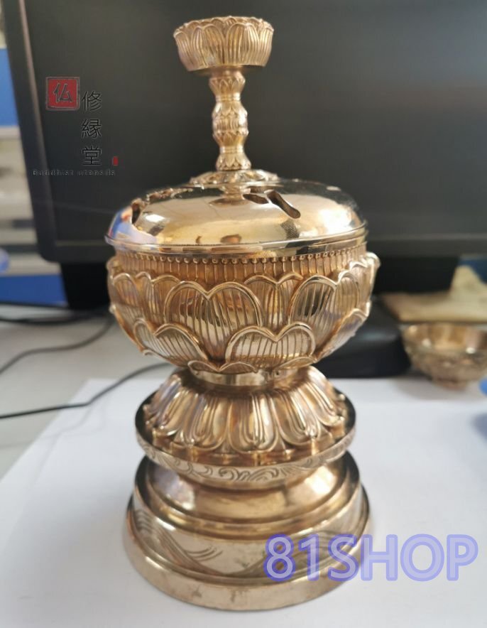 「81SHOP」密教法具 大悲香炉 寺院用仏具 真鍮製 31cm拍卖