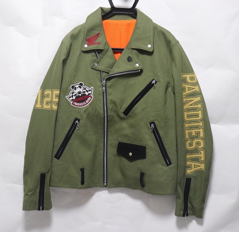Pandiesta japanパンディエスタ×HONDA新品メンズライダースジャケット刺繍サンプルL程度拍卖