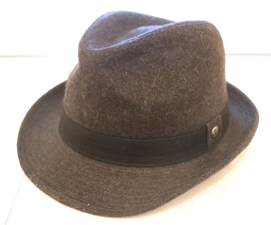 田中帽子店 新品メンズハット LL帽子 中折れフェルト帽子日本製60グレー拍卖
