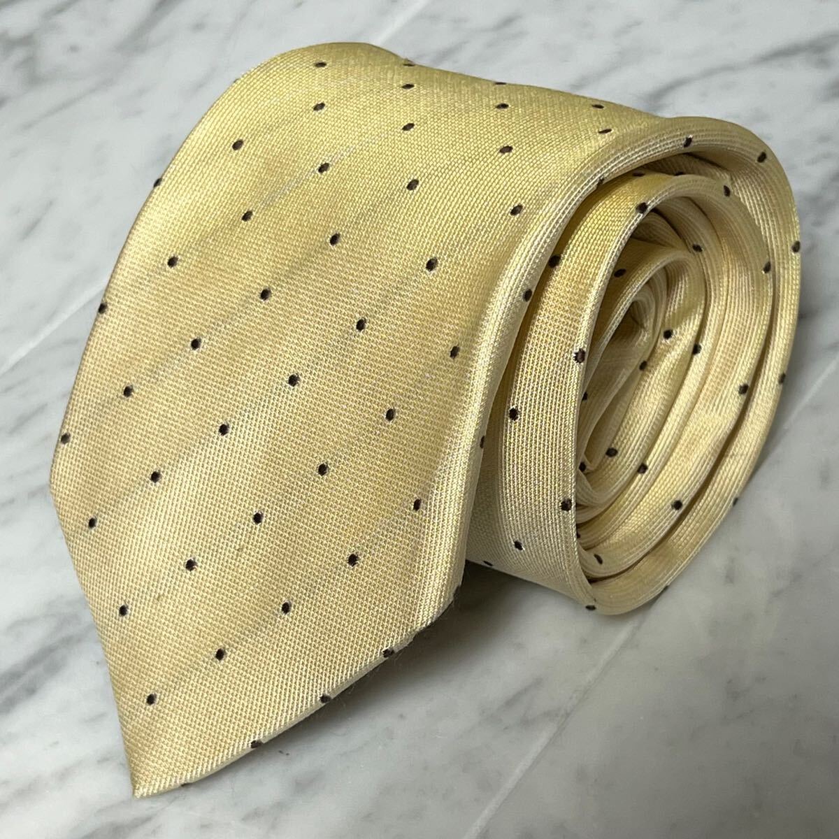 999円~ 五大陸 ネクタイ イエロー系 ドット 総柄 (YW3)拍卖