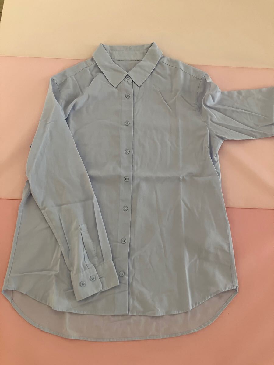 ユニクロ WOMEN レーヨン ブラウス シャツ 長袖 サイズL ブルー拍卖