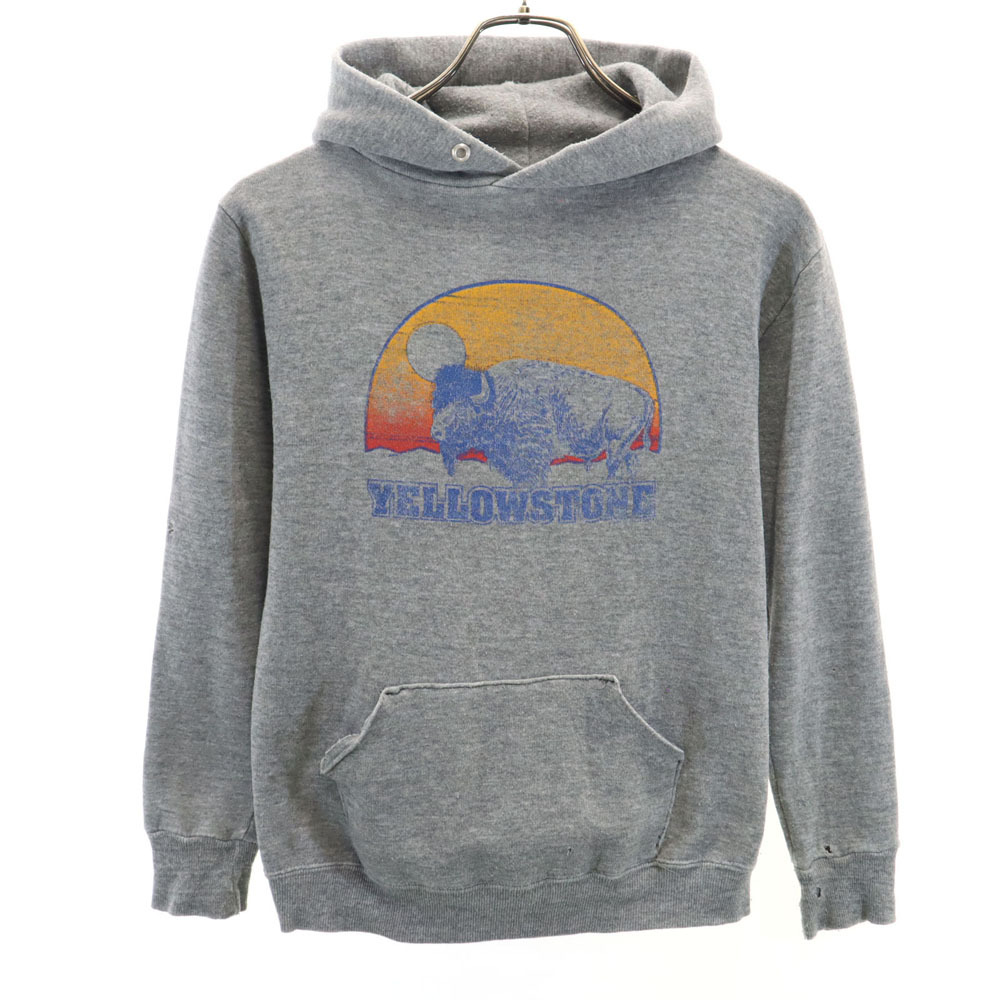 ジャージーズ 80s USA製 ヴィンテージ 長袖 スウェットパーカー L 14-16 グレー JERZEES キッズ拍卖