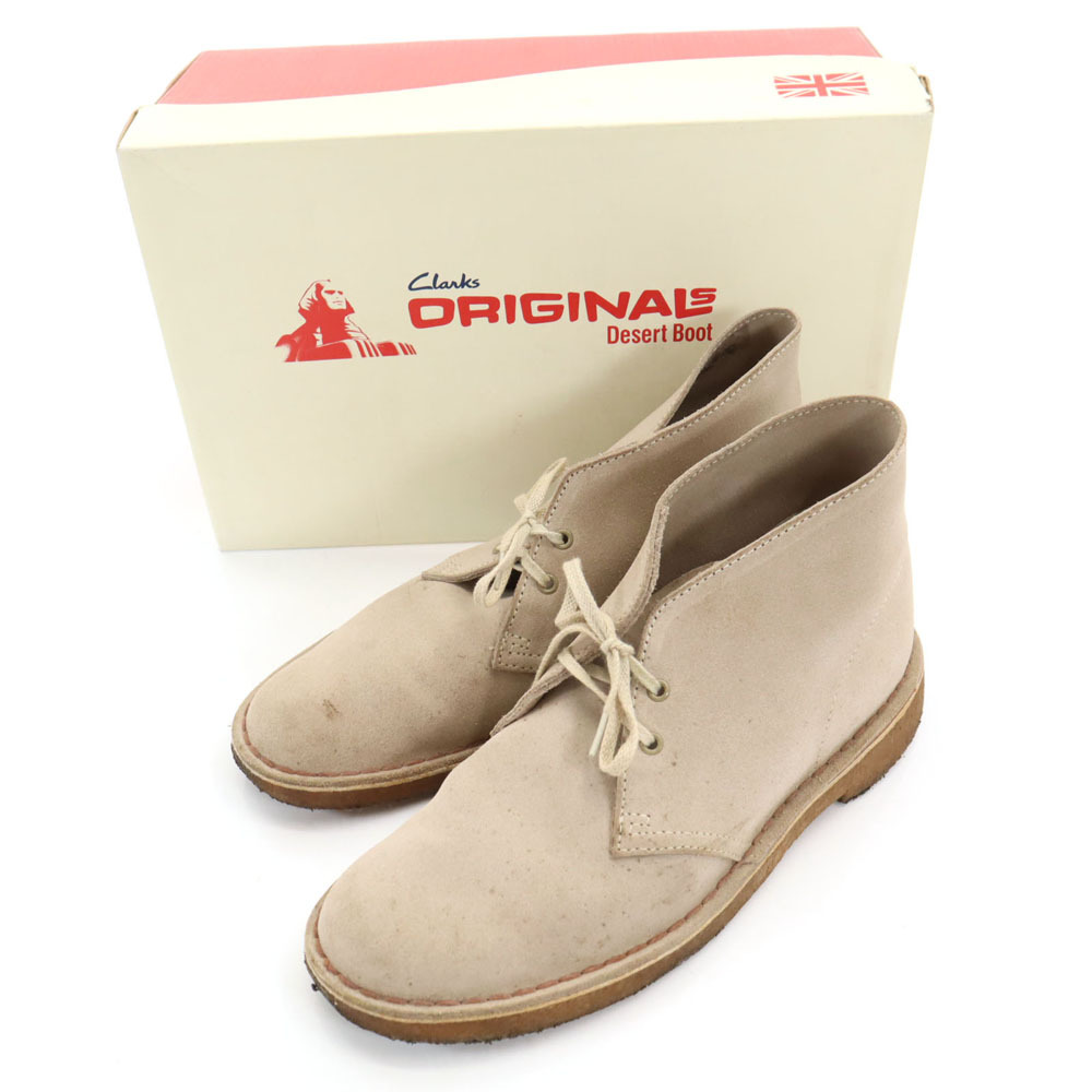 クラークス オリジナルス デザート ブーツ 6 1/2 グレージュ Clarks Originals 31695 クレープソール 箱付き チャッカー メンズ拍卖