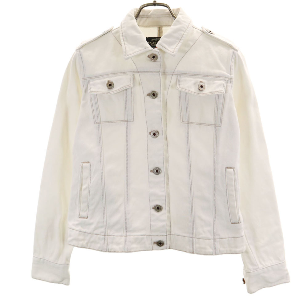 ラルフローレンジーンズ 長袖 デニムジャケット S ホワイト系 RALPH LAUREN JEANS ジージャン レディース拍卖