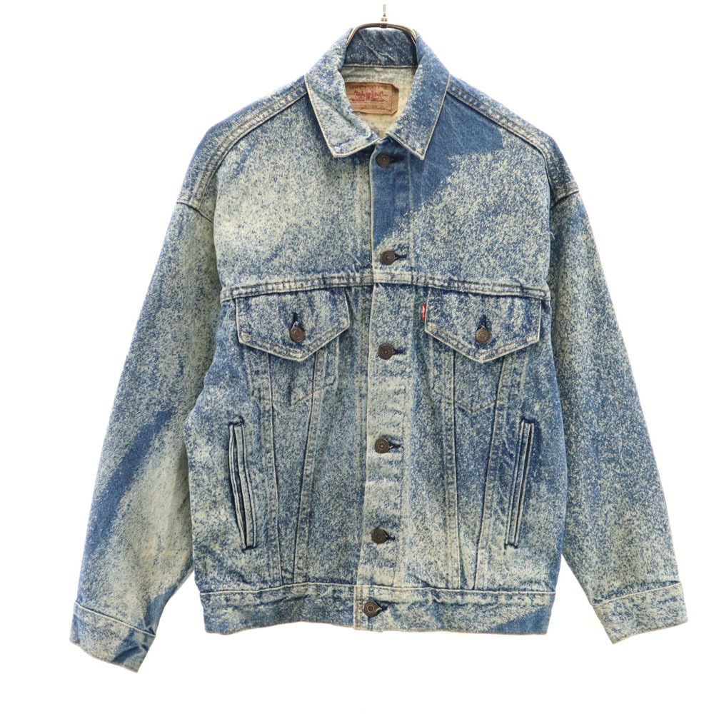リーバイス 90s 70507-0214 オールド USA製 ブリーチ加工 デニムジャケット XS ブルー Levi's ハンドウォーマポケット付き メンズ拍卖