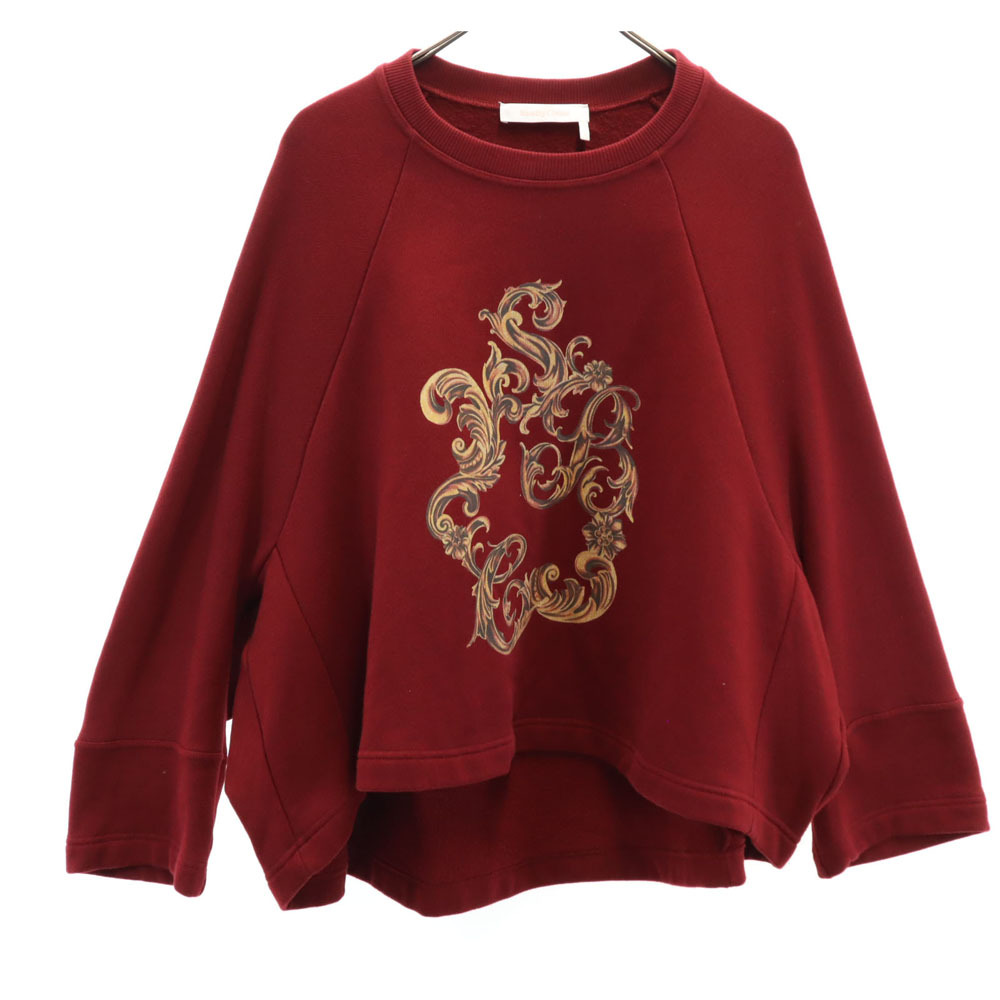 シーバイクロエ ポルトガル製 長袖 スウェット S レッド SEE BY CHLOE 裏起毛 レディース拍卖