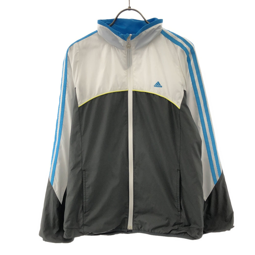 アディダス ロゴ刺繍 トラックジャケット OT ホワイト×グレー adidas 裏メッシュ レディース拍卖