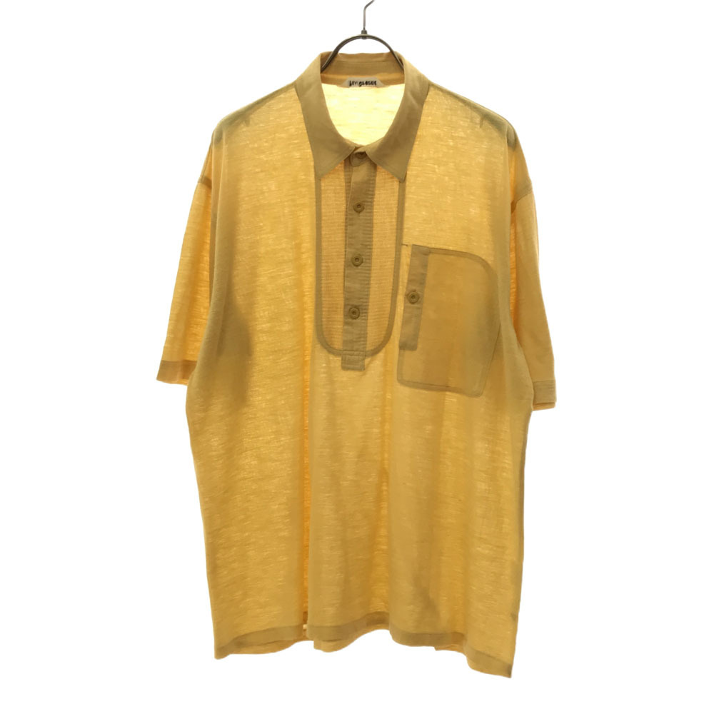 ピアスポーツ リネンブレンド 半袖 ポロシャツ 5 イエロー系 PIA SPORTS メンズ拍卖