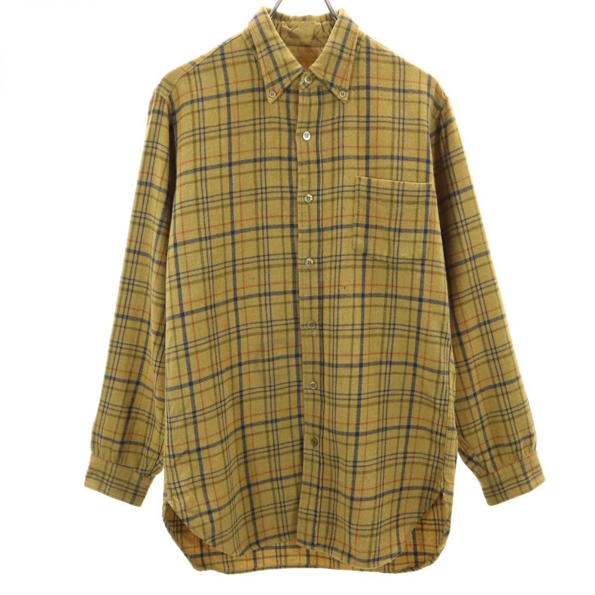 ペンドルトン 70s ヴィンテージ チェック柄 長袖 ウール ボタンダウンシャツ L ブラウン系 PENDLETON メンズ拍卖