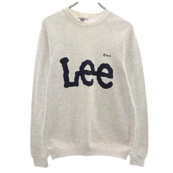 リー 90s オールド USA製 プリント 長袖 スウェット トレーナー M グレー Lee 裏起毛 メンズ拍卖