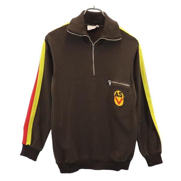 東ドイツ軍 ヴィンテージ トレーニング 長袖 ハーフジップ トレーナー ブラウン系 EAST GERMANY ARMY スウェット メンズ拍卖