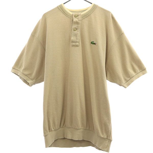 シュミーズラコステ ワッペン 半袖 セーター 4 ベージュ CHEMISE LACOSTE ニット メンズ拍卖