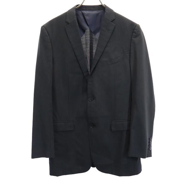 バーバリーブラックレーベル 三陽商会 ストライプ ウールブレンド テーラードジャケット 42L BURBERRY BLACK LABEL 日本製 メンズ拍卖