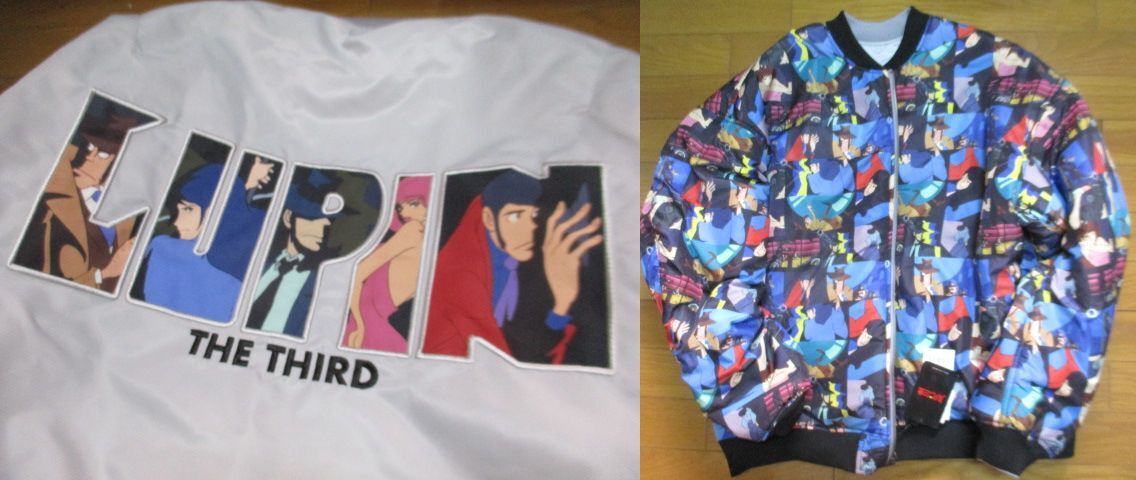 即価 新品 ルパン三世 MA1 ジャケット リバーシブル 総柄 フライトジャケット ブルゾン ジャンパー 刺繍 次元大介 峰不二子 拍卖