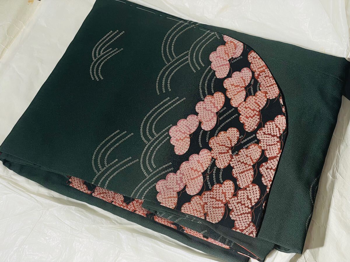 撫松庵 着物 ポリエステル しつけ付き 身丈160 裄66 袖丈83 長期保管品 拍卖