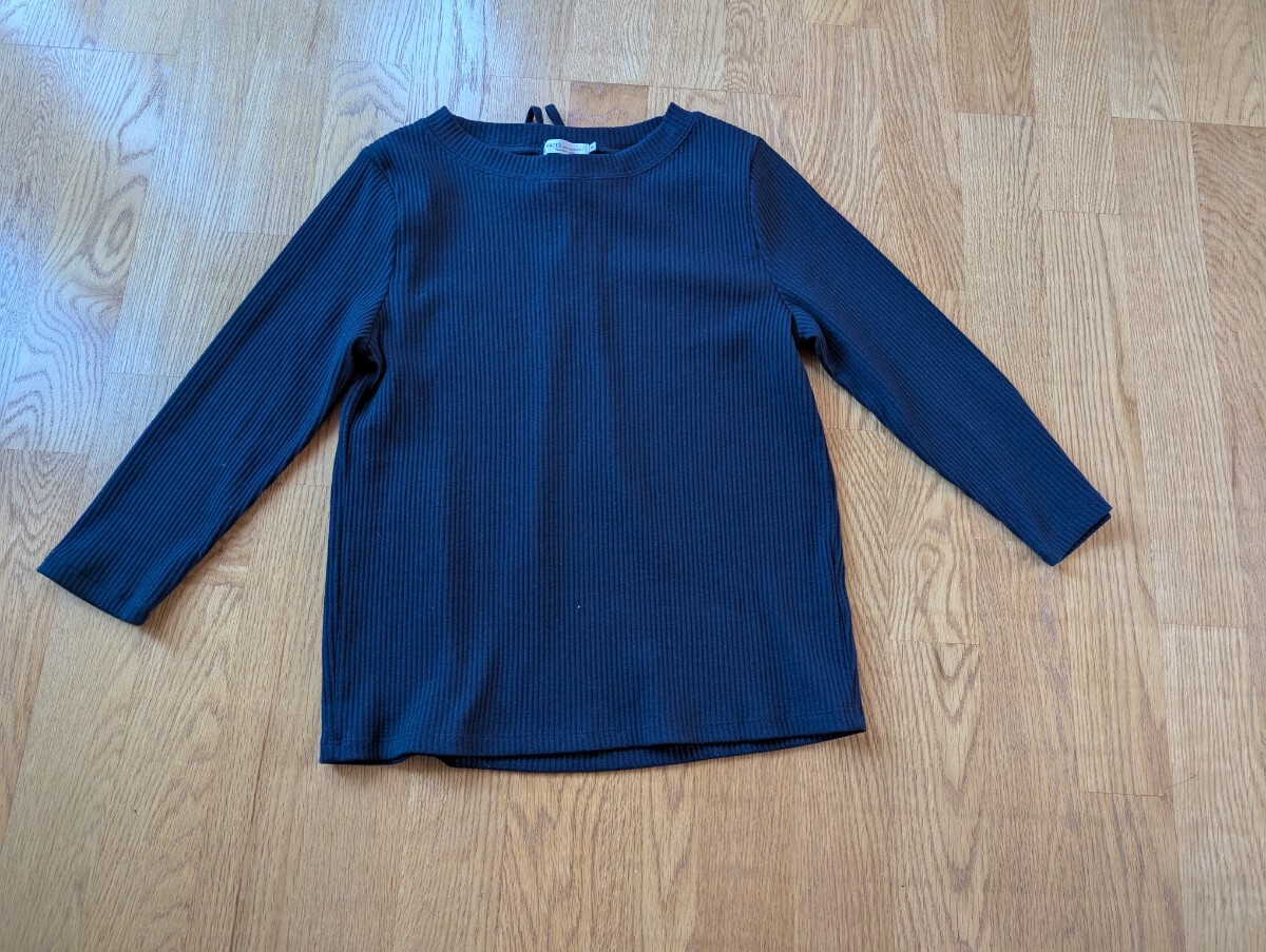 earth アース 紺色 (М)七分袖 ニット 中古拍卖