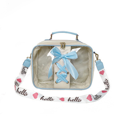 量産型 痛バッグ リュック 推し活 ゆめかわ ショルダーバッグ 3WAY ハンドバッグ リボン かわいい おしゃれ カラーバッグ ブルー 507M11拍卖