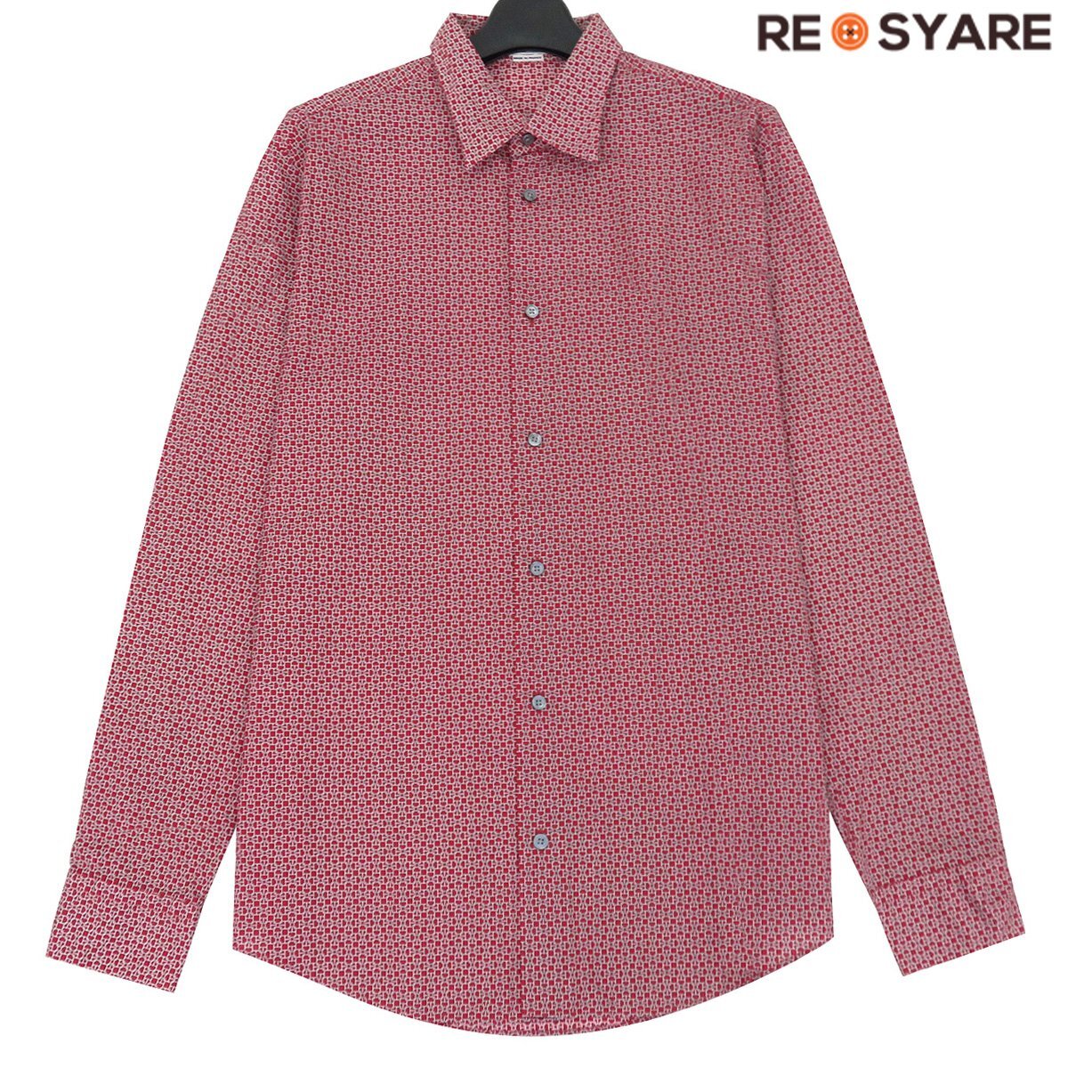 極美品 HERMES エルメス 2024AW シェーヌダンクル セリエ金具 ボタンダウン 長袖 ドレス シャツ トップス 46859拍卖