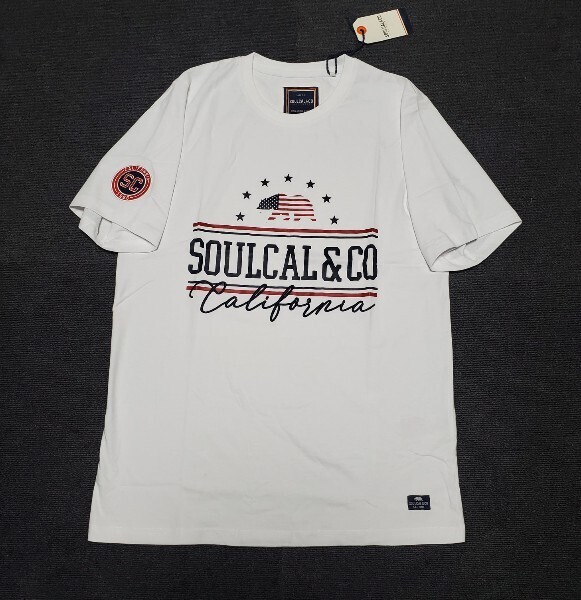 新品 SoulCal & Co カリフォルニア アメリカ 半袖Tシャツ 綿 カリフォルニア 白 刺繍 ホワイト 大谷翔平 USサイズS拍卖