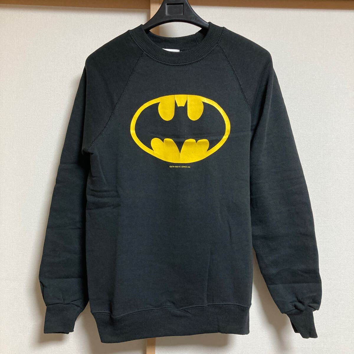 【希少】80's BATMAN バットマン ロゴスウェット ブラック キッズサイズL(14-16) 米国製 デッドストック拍卖
