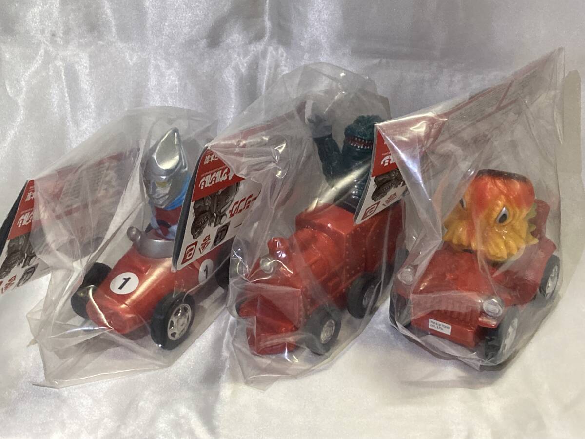 サルジルシ ワッキー怪獣レーシング ゴジラ ヘドラ ジェットジャガー 1期カラー 3種セット ソフビ フィギュア ホビーラウンド30 ホビラン拍卖