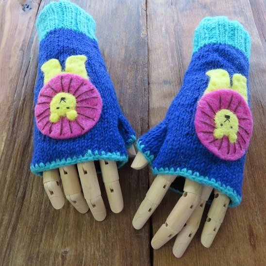 〓 新品 〓 ハンドウォーマー 〓 ライオン 手袋 手編み エスニック アジアン ネパール ウール フリース 防寒 おしゃれ 〓T226拍卖