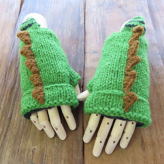 〓 新品 〓 ハンドウォーマー 〓 恐竜 イグアナ 手袋 手編み エスニック アジアン ウール フリース 防寒 暖 おしゃれ 〓T231拍卖