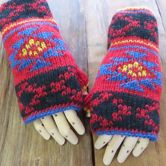 〓 新品 〓 ハンドウォーマー 〓 手袋 手編み エスニック アジアン ネパール ウール フリース 防寒 暖 おしゃれ 〓T236拍卖