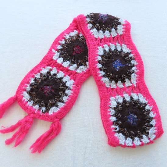 〓 新品 〓 クロシェット マフラー 〓 クロシェ クロッシェ かぎ針編み エスニック アジアン 防寒 ストール おしゃれ 〓A492拍卖