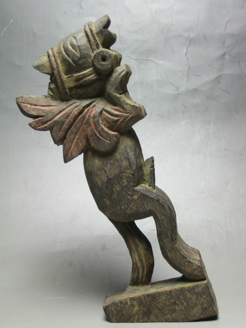 ◎●ペガサス 馬 ネパール タマン族 木彫り 木製 オブジェ インテリア 美術品  h102拍卖