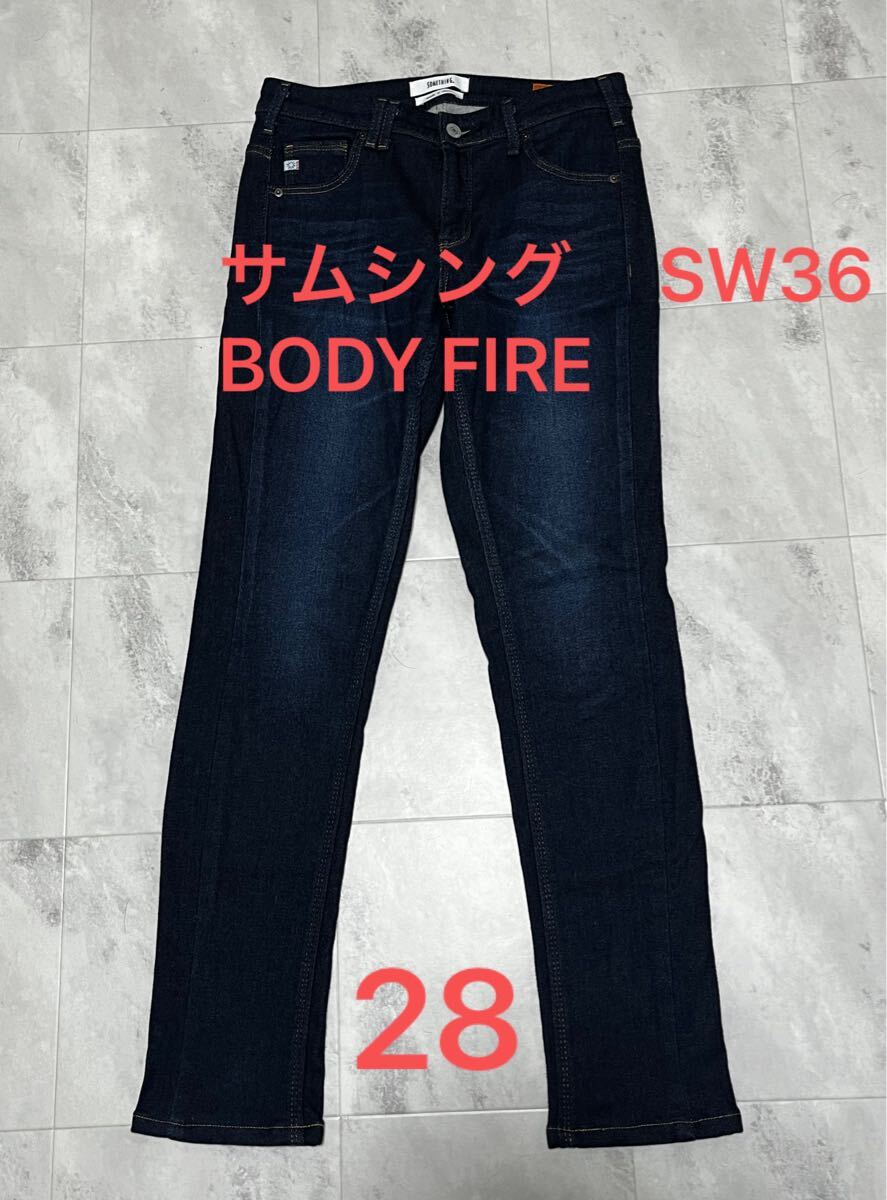 美品!サムシング SW36 BODY FIRE 暖パン スキニー ストレッチ デニム パンツ ジーンズ サイズ28 日本製 冬 裏起毛拍卖