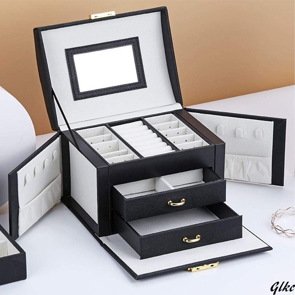 ジュエリーボックス アクセサリー ケース ジュエリー収納 宝石箱 携帯用 大容量 ミラー付き おしゃれ インテリア プレゼント拍卖