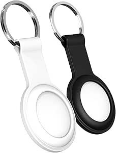 エアタグ キーチェーン AirTags ケース AirTag キーリング ブラックとホワイト II0378拍卖