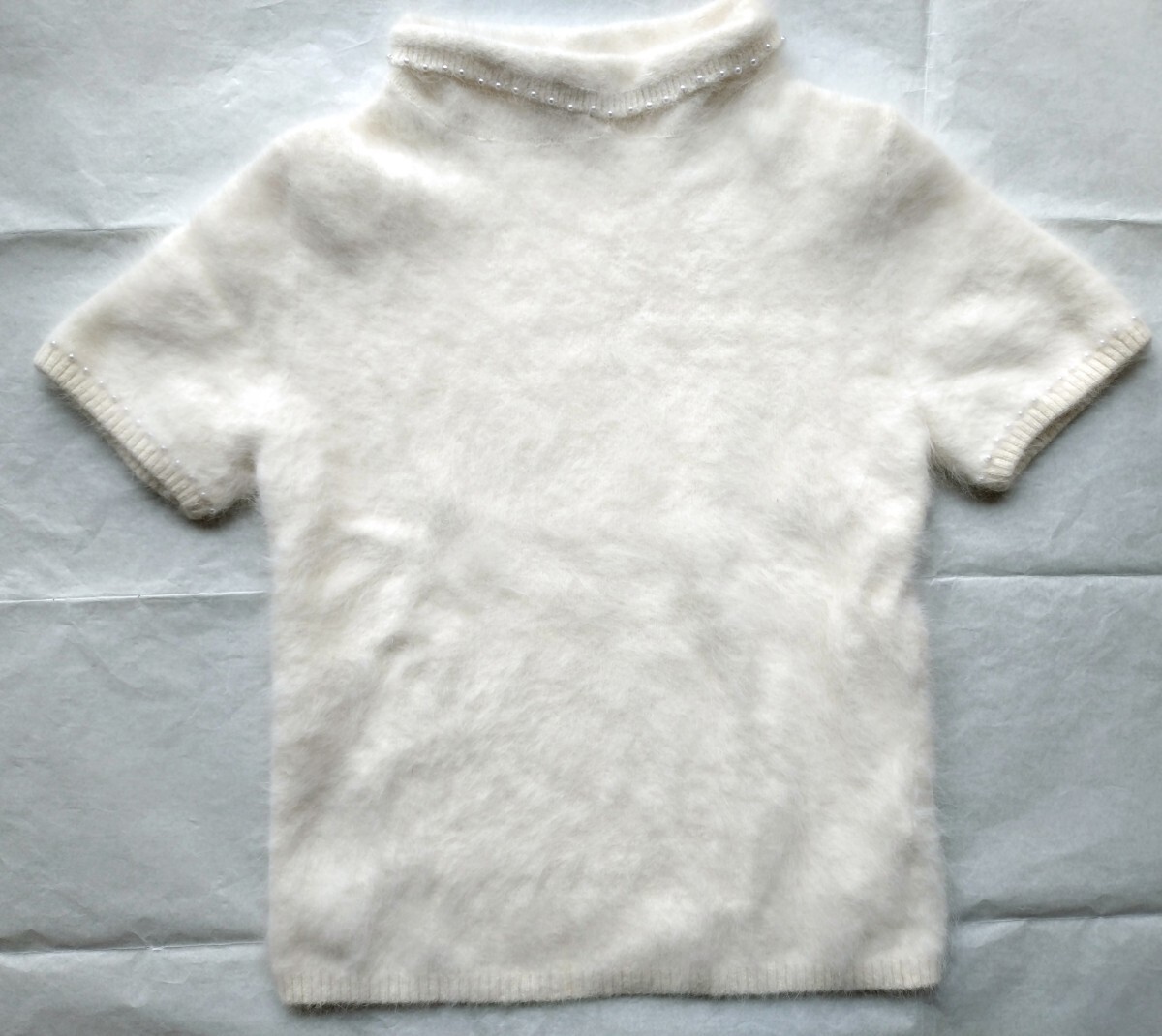 ★ブランヌーボー Blanc Nouveau 半袖 アンゴラ ニットセーター ニット セーター拍卖