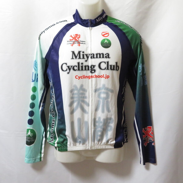 古着 メンズL Wielerschool Japan/ウィーラースクール サイクルジャージ 半袖 美山サイクリングクラブ ホワイト/パープル/グリーン拍卖