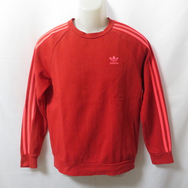 古着 メンズS adidas originals/アディダス オリジナルス 裏ボア スウェットシャツ トレーナー スポーツ カジュアル レッド/ピンク EJ9693拍卖