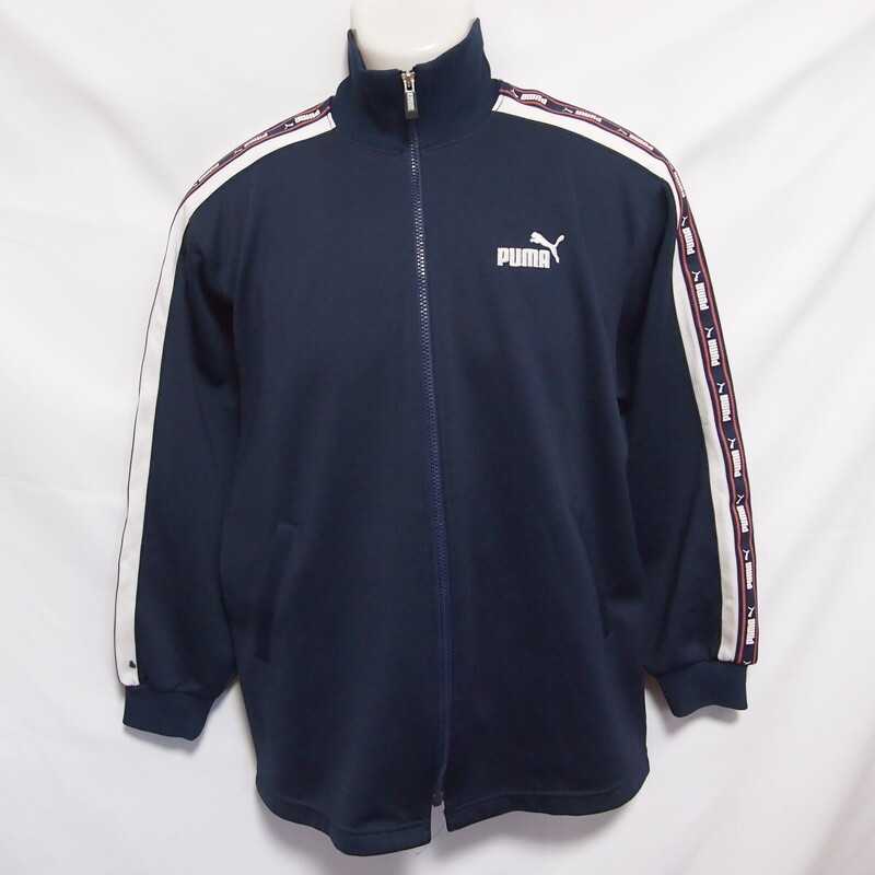 古着 ジュニア160 PUMA/プーマ ヒットユニオン製 トラックジャケット ジャージ フルジップ スポーツ カジュアル ネイビー PMTH150SJ拍卖