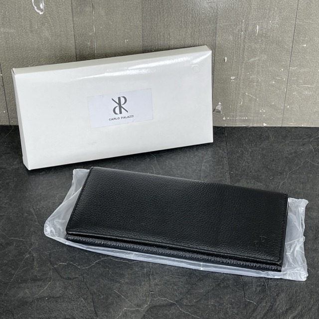 送料無料 長財布 【未使用】CARLO PALAZZI ウォレット 定価7000円 ブラック CP501 牛革 / 510464 在★4拍卖
