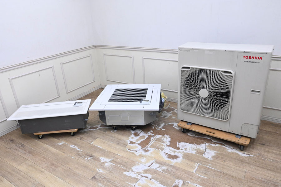 W262購入2022年 東芝 業務用 天カセ マルチエアコン 約3馬力天井カセット 2方向/4方向 内MMU-UP281YH/MMU-UP451H 外機MCY-MAP801H 三相200V拍卖