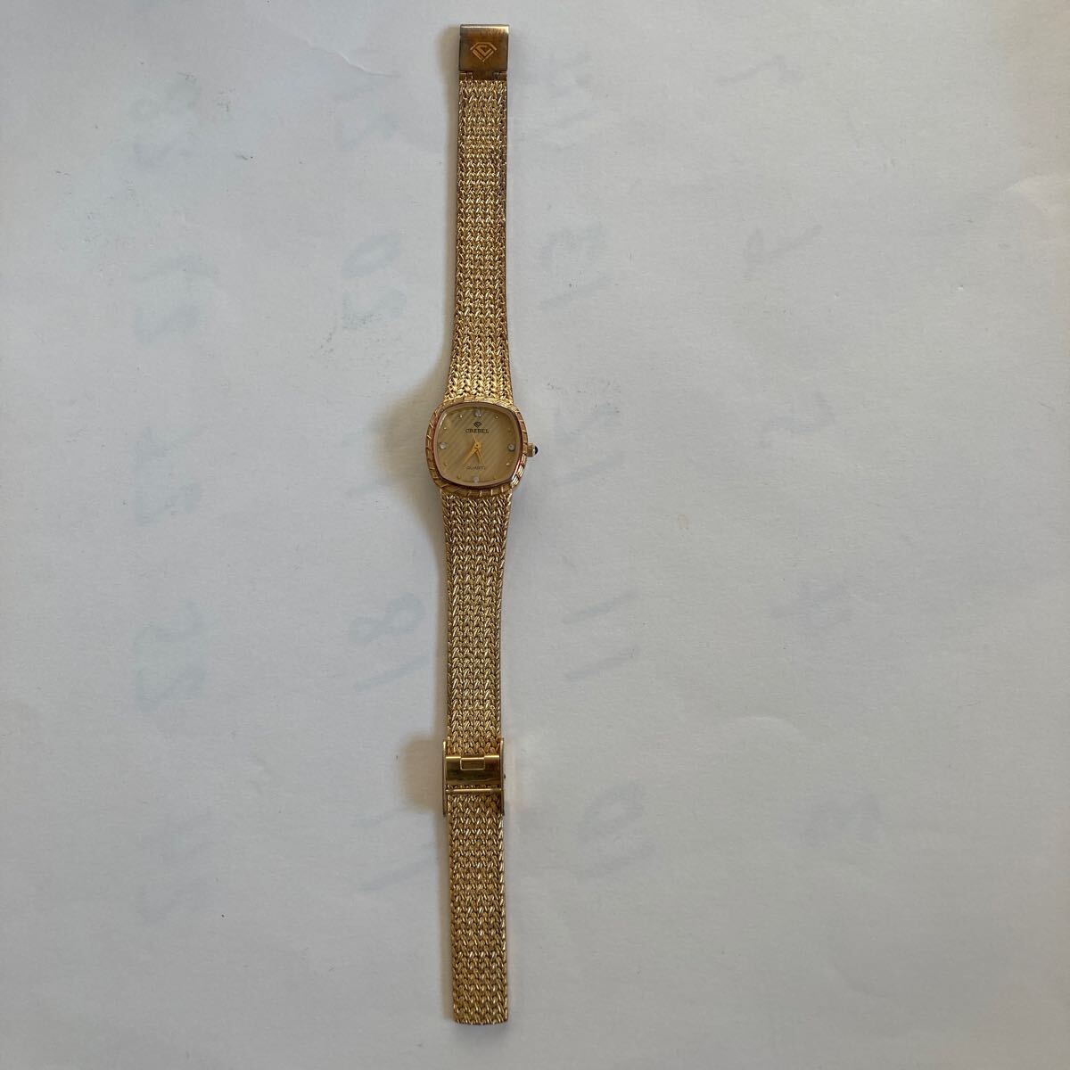 CREBEL クォーツ ゴールド メッシュ腕時計 レディースL-211 動作不明拍卖