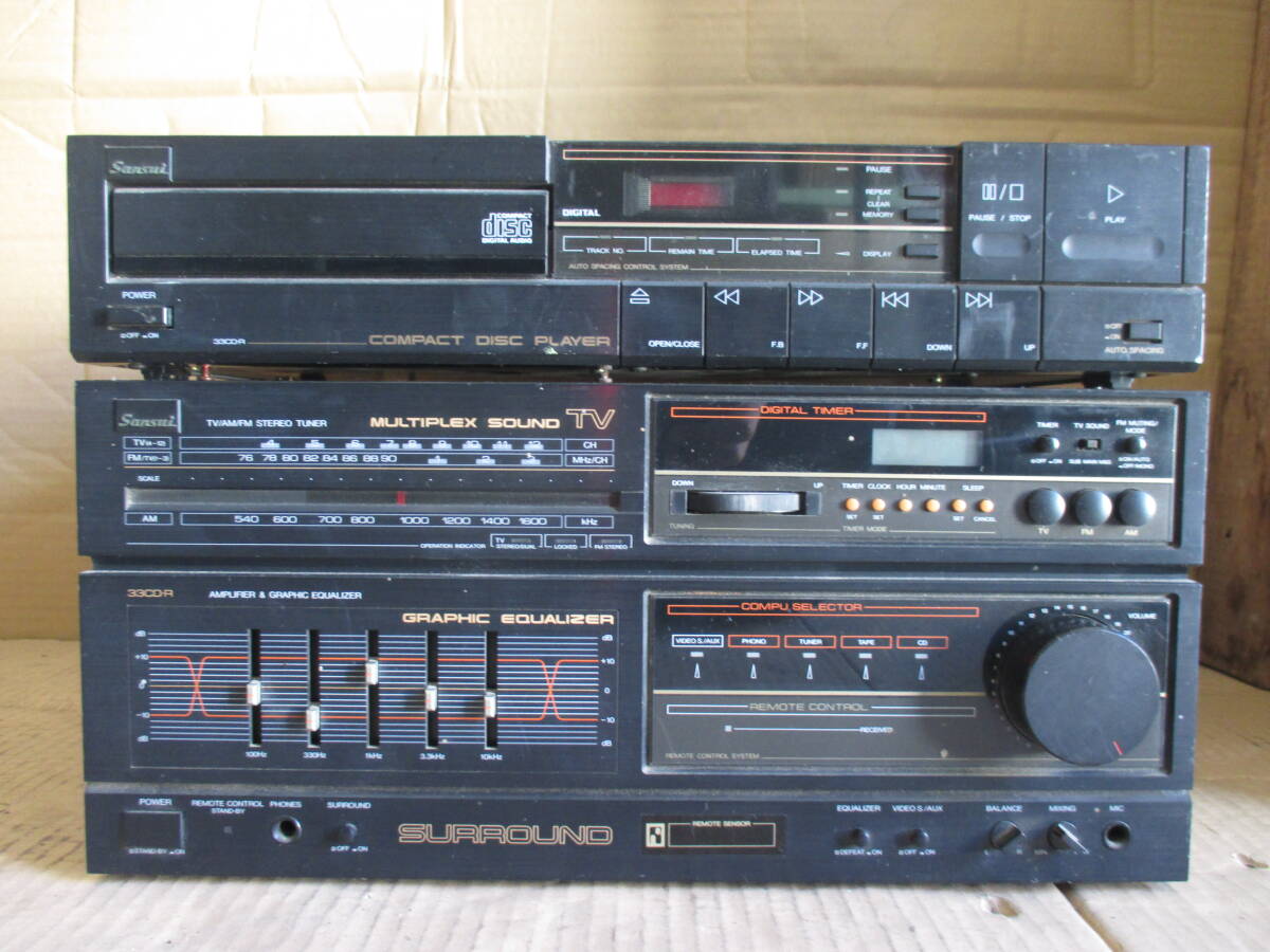 SANSUI サンスイ コンパクトディスクプレーヤー ステレオチューナーアンプ 33CD-R 山水 当時物 昭和 レトロ拍卖