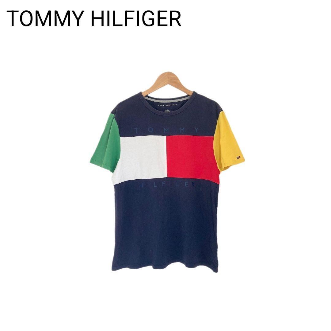 TOMMY HILFIGER Tシャツ 薄い色文字 カラフル カジュアル M拍卖